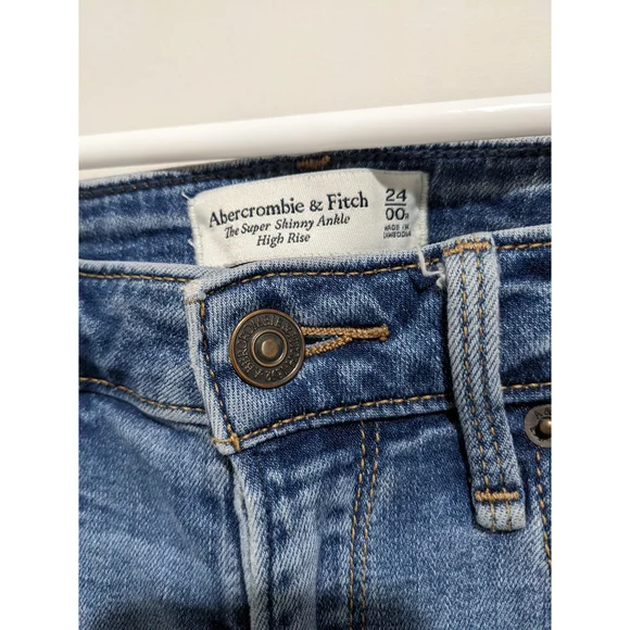 Abercrombie and Fitch Super Skinny Ankle High Rise Jeans Size 24 - Picture 3 of 6